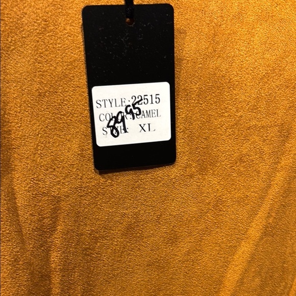 Radzoli Tan Sleeveless Vest with Flared Silhouette faux suede - Picture 5 of 11